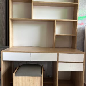 Bàn học sinh kết hợp kệ sách MDF phủ melamin 1200x2000x600 kèm ghế